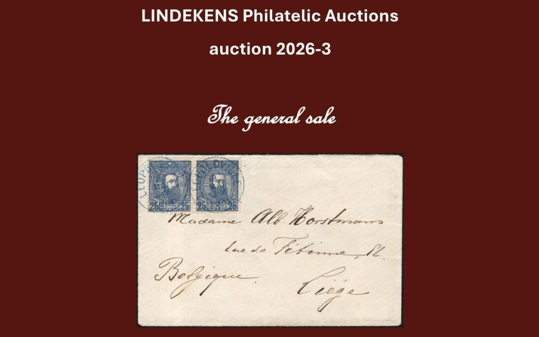 Philatelic Literature Auction on 19 Sep 2026 by Lindekens