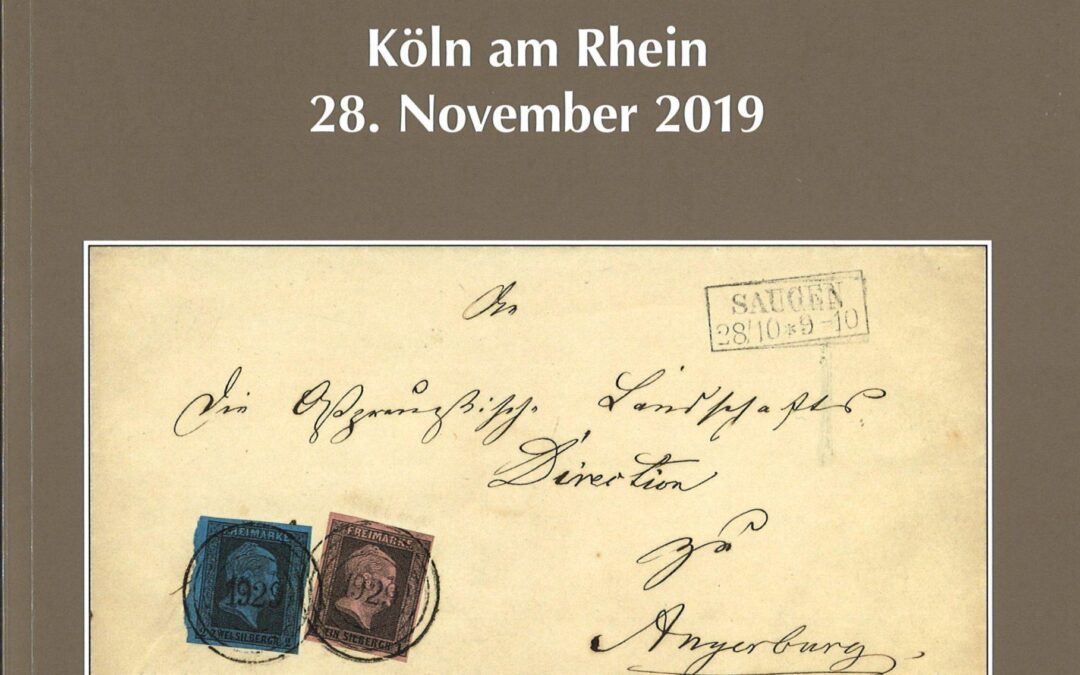 VORSCHAU: 157. Dr. Derichs-Auktion am 28. November 2019 in Köln. Sonderkatalog ¨Die Postgeschichte des Memellandes¨