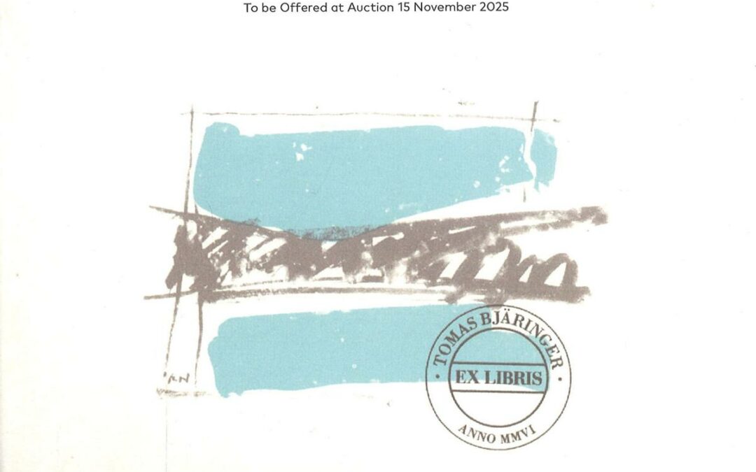 In November 2025, the important philatelic library of Tomas Bjäringer from Stockholm will be auctioned