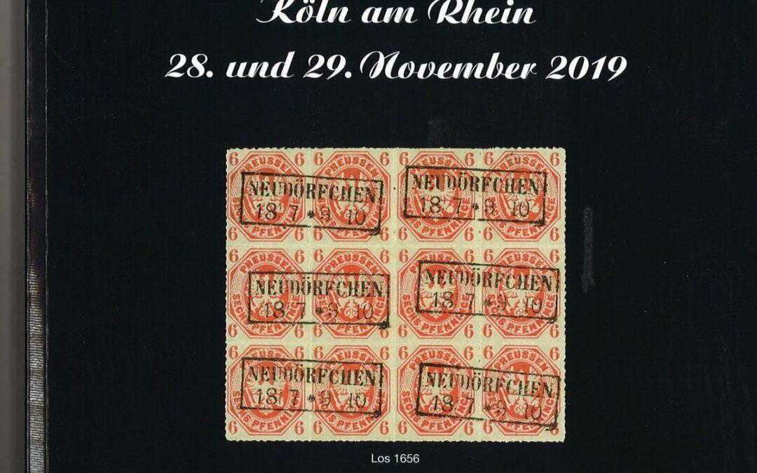 Catalogue for the 157th Dr. Derichs Auction on November 28/29, 2019 with a